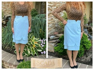 light blue wool skirt