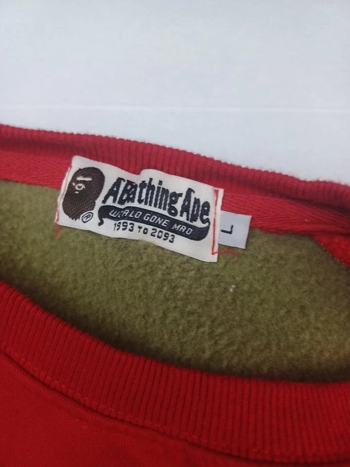 Youth Size Large A Bathing Ape Shark Crewneck Red Camo Double Sided Patch - Image 3 of 4