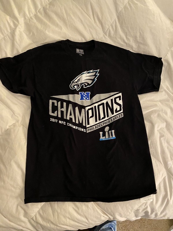 Pro Line Fanatics NFL Philadelphia Eagles 2017 NFC Champions Shirt S. M Black