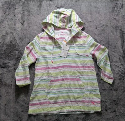 Tommy Bahama 100% Linen Tulum Striped Hoodie Women's Size Small