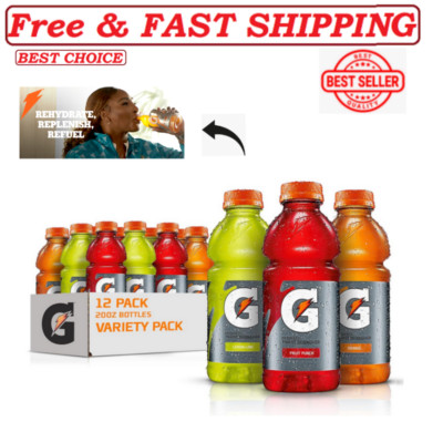 Gatorade Thirst Quencher Sports Drink, Variety Pack, 20oz Bottles, 12 Pack.,