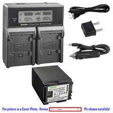 Kastar Battery LCD Dual Fast Charger for Canon BP-827 CG-800 Canon VIXIA HF M30