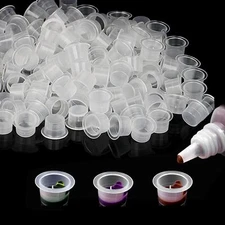 1000Pcs 9Mm Tattoo Caps White Plastic Ink Cups For Professional Tattoo Use