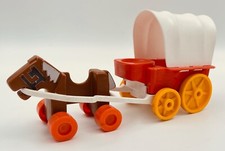 Vintage Weebles Ranch Horse And Wagon Hasbro Play Set 1974