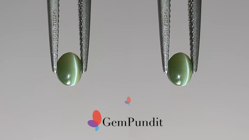 IGI Certified 0.86 Ct Cats Eye Alexandrite Oval Natural Untreated Deep Green - Video 1 of 1