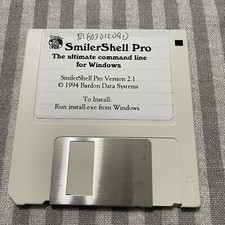 Smiler Shell Pro Ultimate Command Line For Windows 1994 Floppy Disk 3.5 Disk
