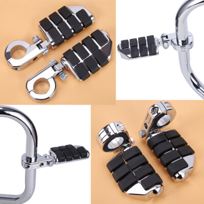 1 1/4'' Highway Engine Bar Foot Peg / Mount For Harley Electra Street Glide Road