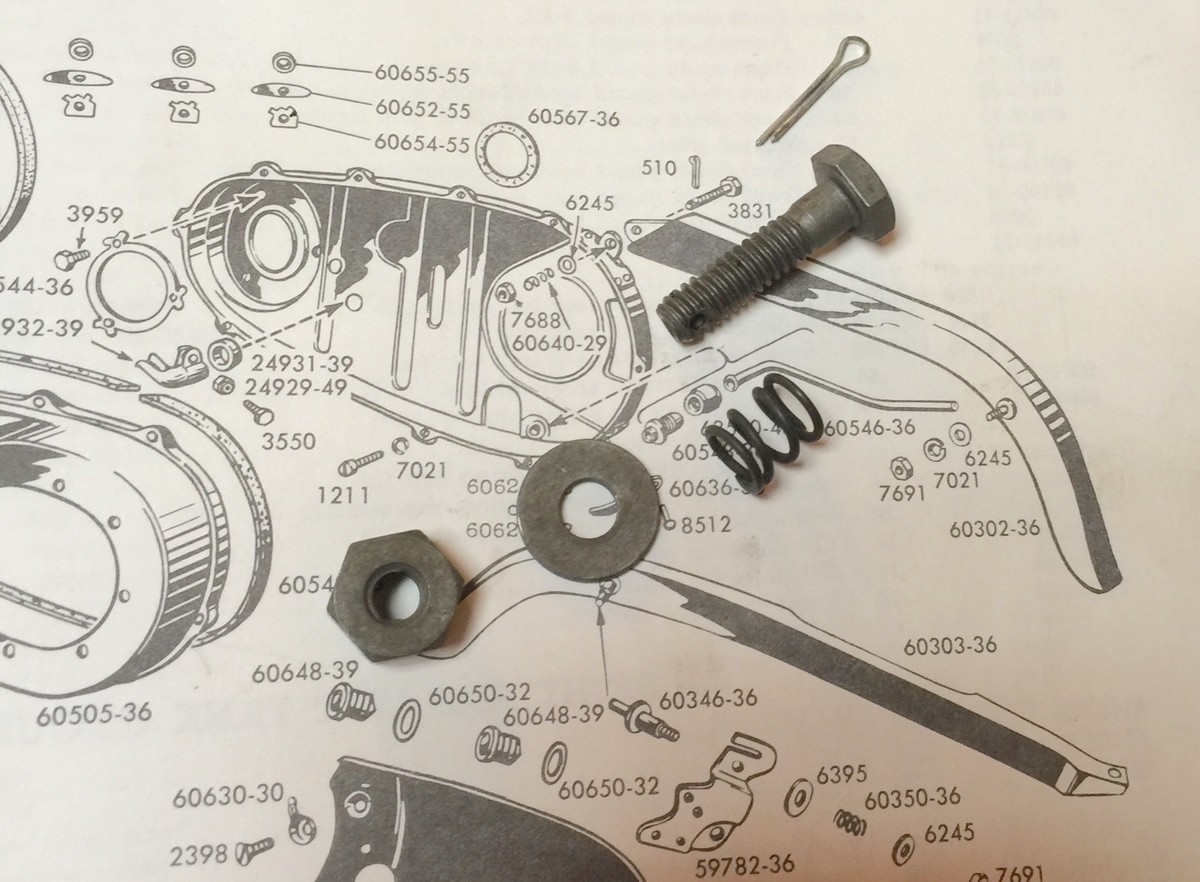 Harley Knucklehead Panhead UL Inner Primary Bolt & Spring