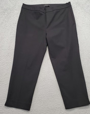 Talbots Dress Pants Women Petite Black Solid Flat Front Classic Fit Straight Leg