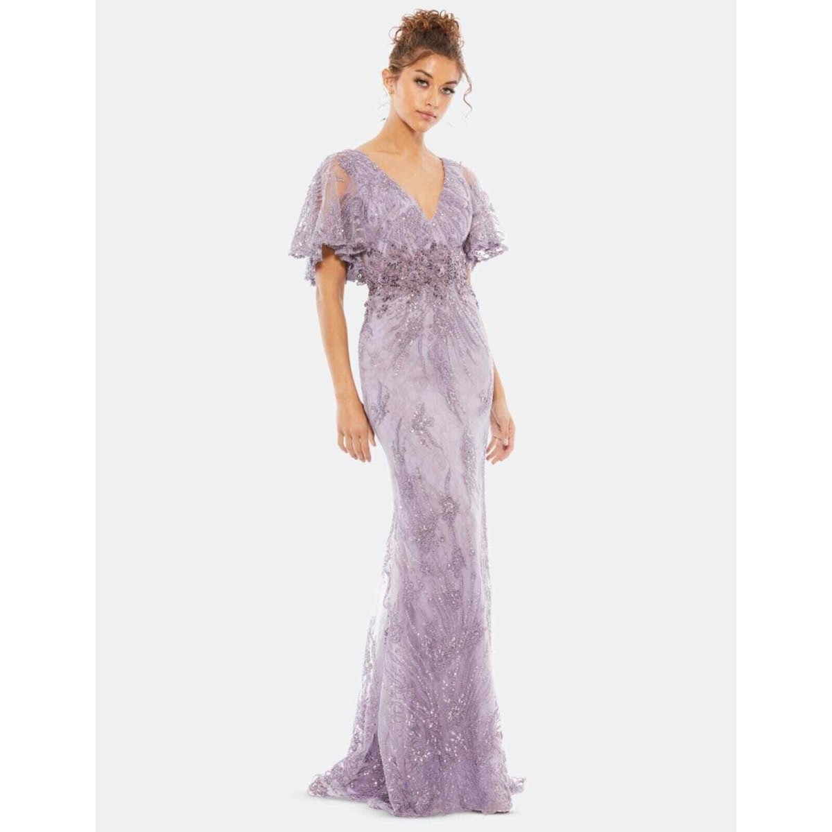 NWT MAC DUGGAL VINTAGE FLUTTER SLEEVE LONG FORMAL GOWN LILAC PURPLE 4 $798 67493 | eBay NWT MAC DUGGAL VINTAGE FLUTTER SLEEVE LONG FORMAL GOWN LILAC PURPLE 4 $798 67493 | eBay