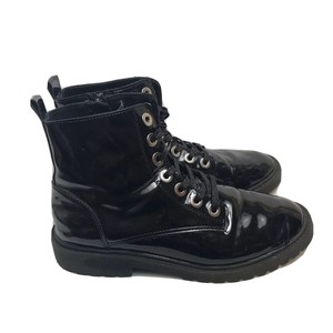 girls black patent boots