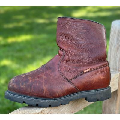 Red Wing Brown Steel Toe Men's Side Zip Boots Size 12W 46 (S1920)