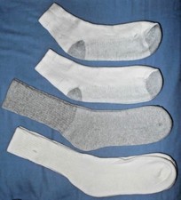 Men's True Vintage Lot 4 Pairs Gray White 2 Socks 2 Ankle Thick Sock Sz 10-12