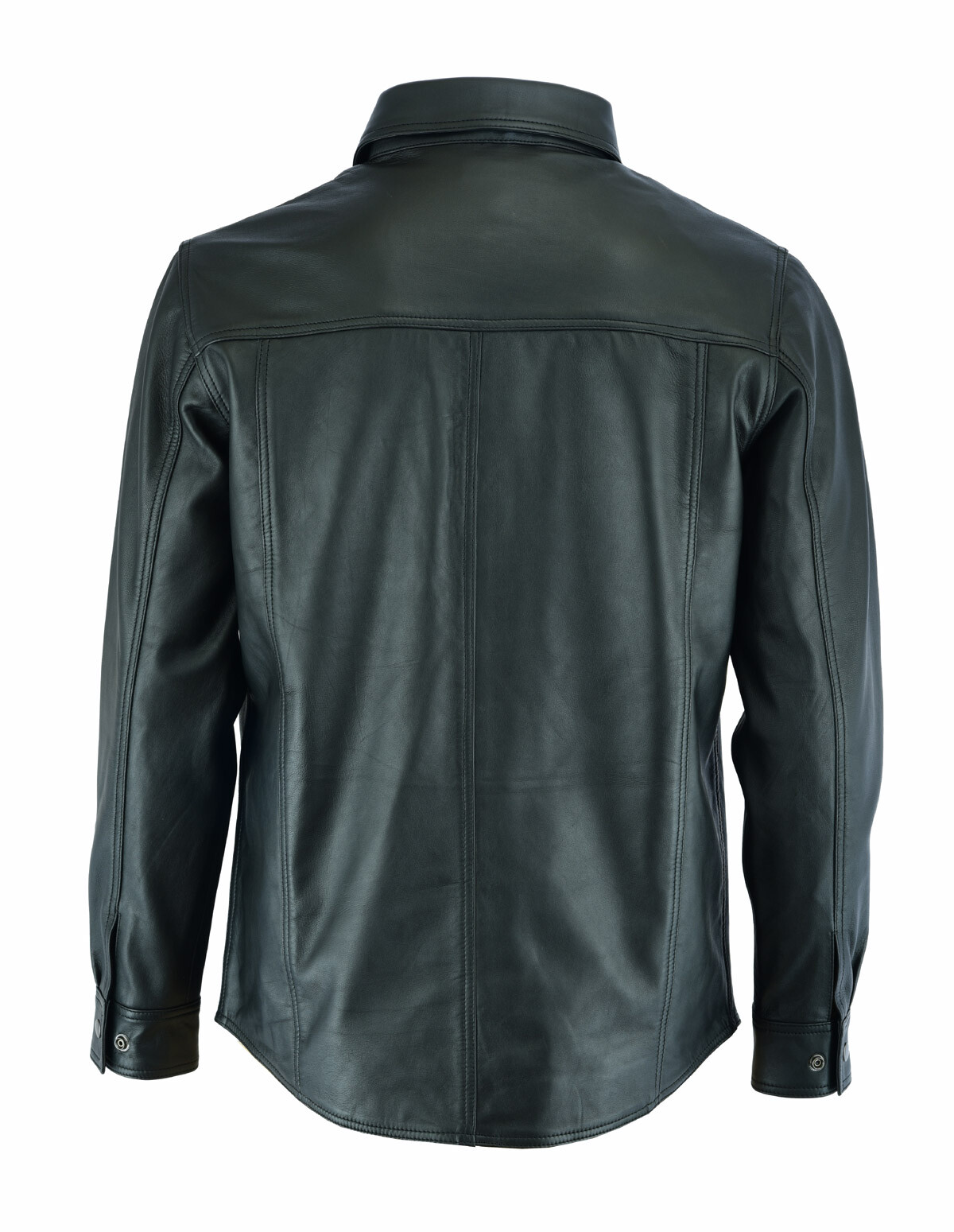 TackField Men's Premium Ultra-Soft Sheepskin Leather Shirt Jacket – Lightweight - second product detail image