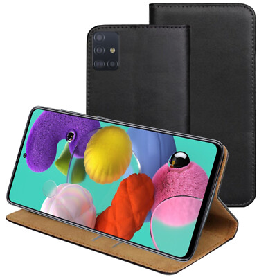 ECHT LEDER Hülle für Samsung Galaxy A51 SM-A515F Buch Schutz Tasche Case  Etui