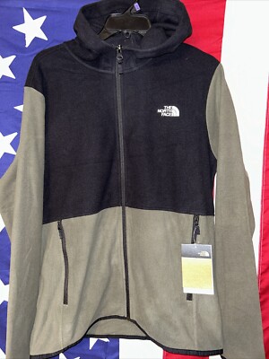 The North Face Mens Tka Glacier Full Zip Jacket Flare/Black/Grey Size Medium NWT