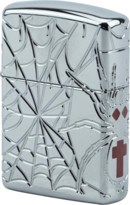 ZIPPO Feuerzeug Armor Case / Hauser Design / Spider Deep Carved / Epoxy-Inlay