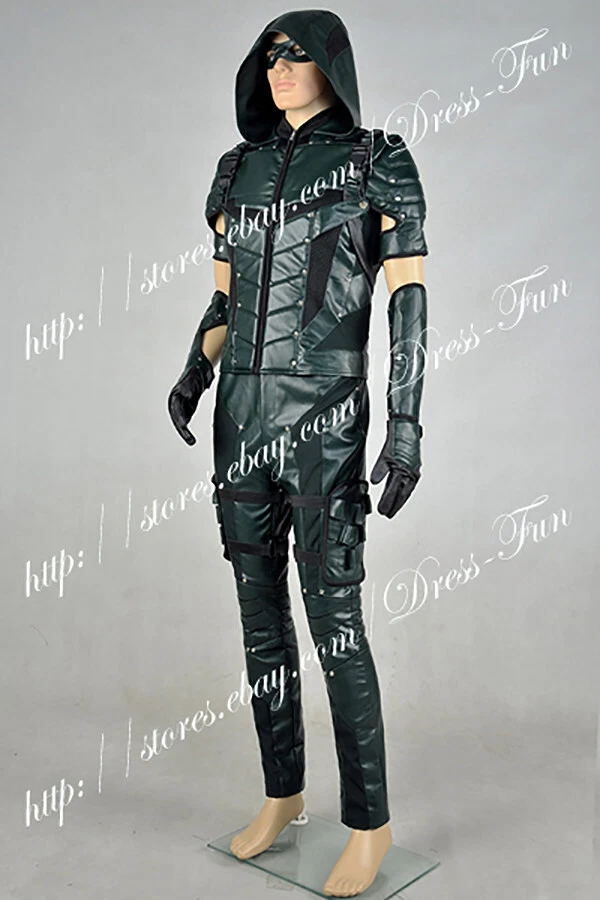 Green Arrow Temporada 4 Oliver Queen Disfraz Disfraz Uniforme de Combate Sudadera con Capucha Conjunto Completo Foto 3 de 4