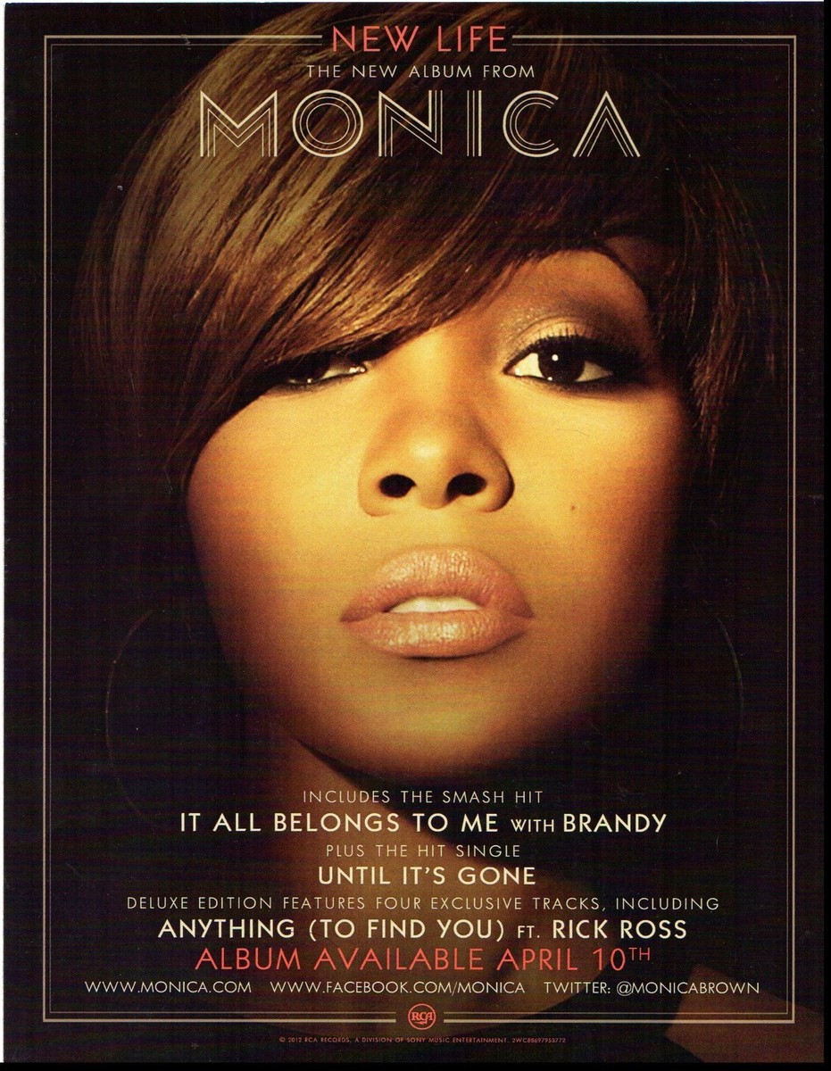 Monicaページ MONICA NEW LIFE rare unused record store promo vinyl window cling
