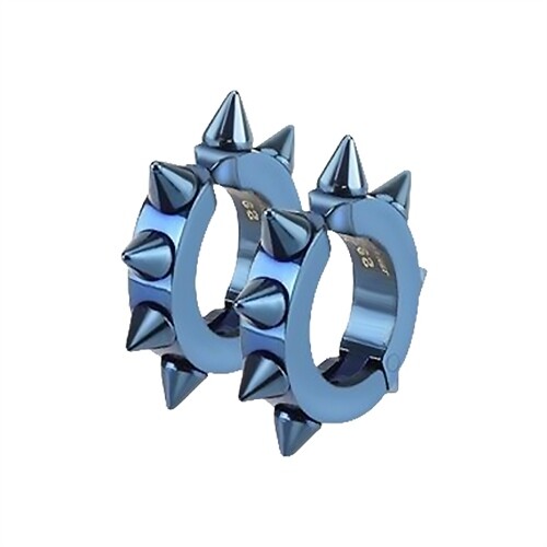 Креольские серьги-клипсы с шипами из нержавеющей стали для мужчин и женщин в стиле готический панк 1990₽