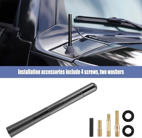 Antena Coche 4.7" Fibra Carbono Radio FM Antena Negro Kit Tornillo Universal EE. UU. Lo último - Imagen 13 de 13