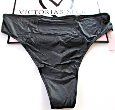VICTORIA'S SECRET VERY SEXY High Waist Strappy Back Thong Panty S M L XL Black