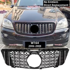For 05-08 Mercedes Ml W164 Ml350 Ml500 Ml550 Gt Style Front Grille Chrome Grill