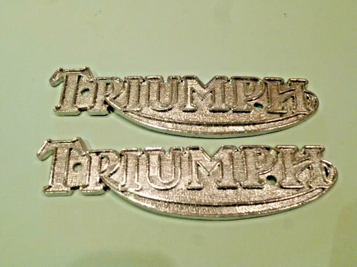 TRIUMPH T140 TR7 BONNEVILLE CHROME PETROL FUEL TANK BADGES 60-2569 D2569 PAIR