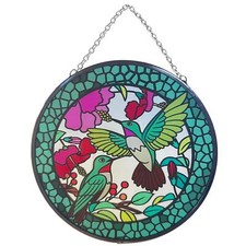 Hummingbird Stained Glass Suncatcher - 6-Inch Window Decor