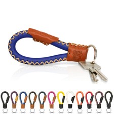 " Bangkok " - Tumatsch-Leder Real Leather Keychain Braun  Blue