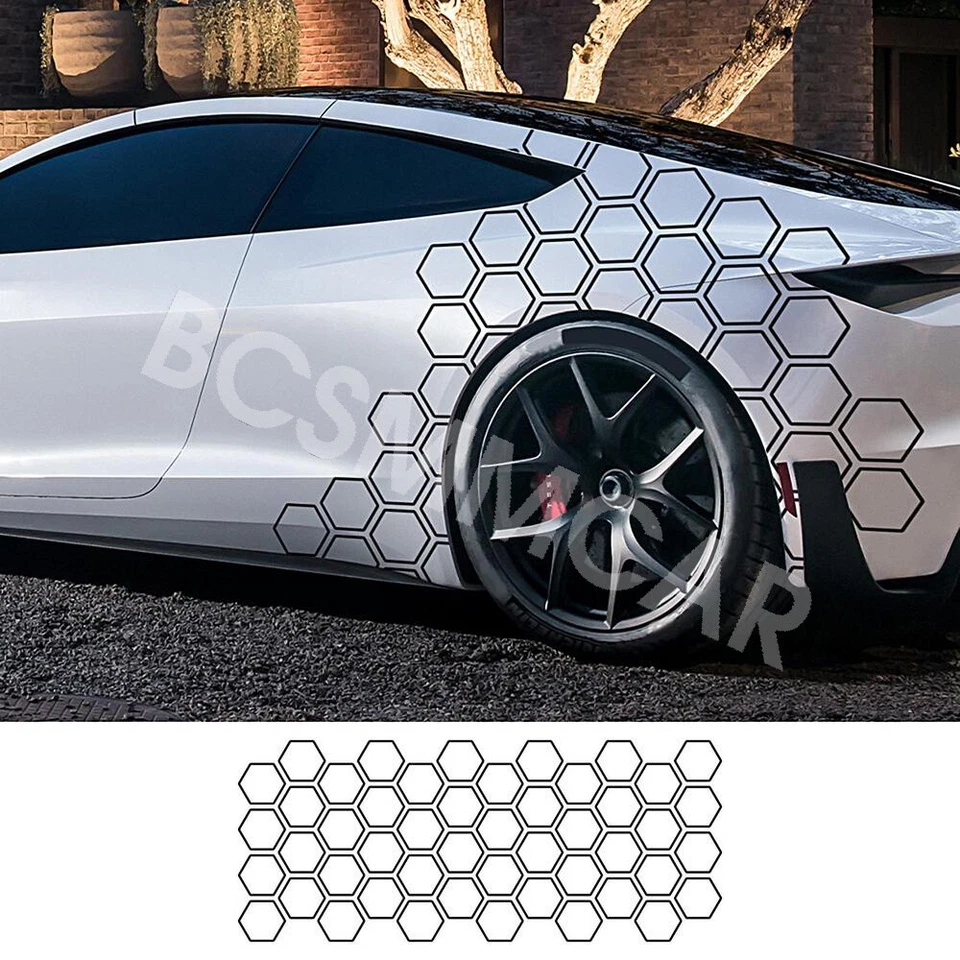Car Sticker Trim Side Door Body DIY Honeycomb Graphic Decals Vinyl Waterproof - Изображение 3 из 4