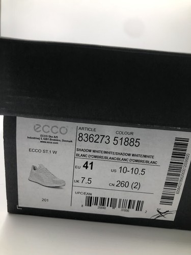 ECCO Women's St.1 Trend Sneaker Shadow White White Size US 10 - Picture 7 of 7