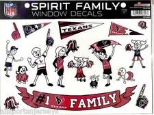 NFL Houston Texans Family Spirit Window Decals set of 17 By Rico Industries