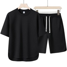 T Shirt Tracksuit Men Two Piece Set Short Sleeve Shorts Casual Sportswear Summer