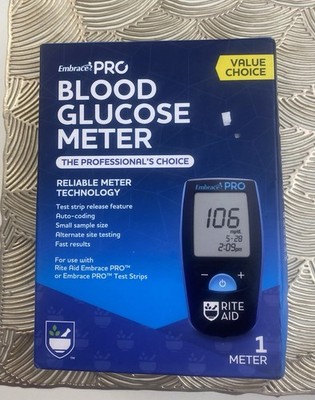 EMBRACE PRO BLOOD GLUCOSE METER PROFESSIONAL CHOICE-BRAND NEW SEALED-SHIPS N24HR
