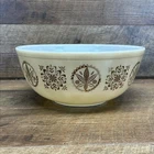 Vintage Pyrex 404 Promotional Gold Hex Signs Beige Gold Mixing Bowl 4 Quarts