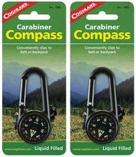 Coghlan's Aluminum Carabiner Liquid Filled Compass (2-Pack)