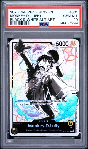 2026 ONE PIECE STARTER DECK ST29-EGGHEAD ALT ART #001 MONKEY D. LUFFY PSA 10