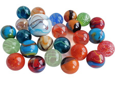 25 RANDOM MIXED ASSORTMENT Game Marble Shooter Glass Swirl Lot Vacor Player
