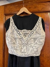 Antique Vintage Handmade Ivory Lace Camisole Early 20th C Victorian/Edwardian