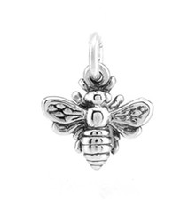 Sterling Silver Tiny Bumble Bee Charm Pendant Dainty Cute Insect Jewelry