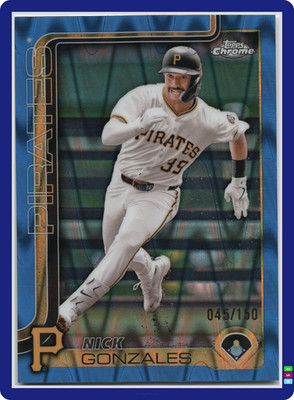 NICK GONZALES ⚾ 2025 TOPPS CHROME BLUE RAYWAVE REFRACTOR #'d/150 ⌁ #222