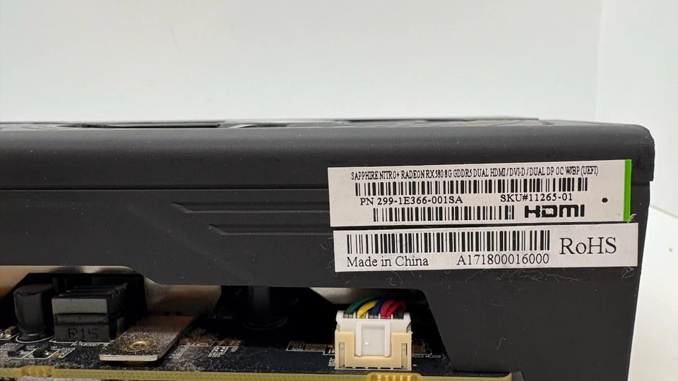 SAPPHIRE NITRO+ RX 580 8G GDDR5 Dual HDMI Graphics Card 11265-01 299-1E366-001SA - Image 3 of 4