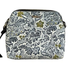 Furla Floral Embossed Soft Leather Crossbody Bag Made in Italy Genuine Leather 