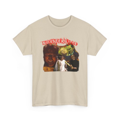 Haloween Monsterville T shirt Frankenstein Dracula Wolf Man Bride Monsters Art - Picture 12 of 25