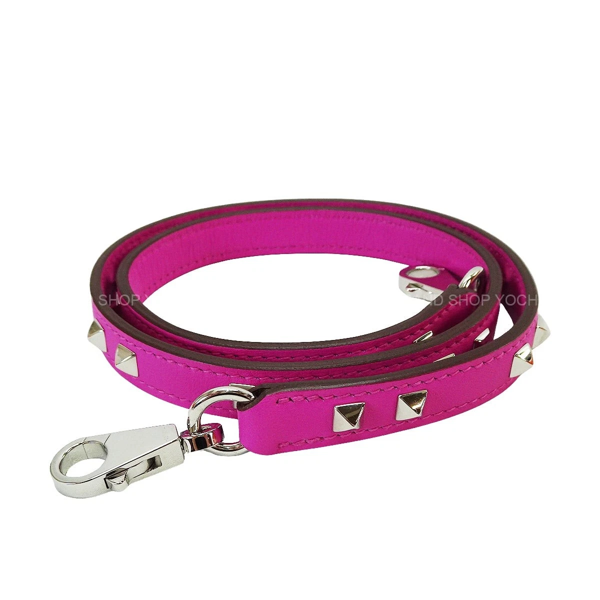 Hermes — [Pre-loved] HERMES Bandouliere Mini Dog with Carre 16mm Medor Studs Magnolia...