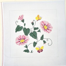 VILLAGE NEEDLECRAFT HP NEEDLEPOINT CANVAS: FLORAL WITH BUTTERFLIES GG