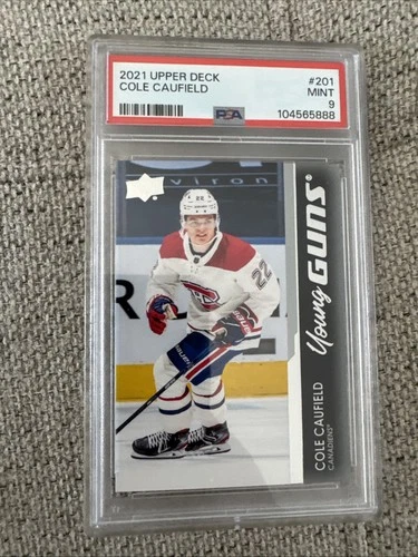 2021-2022 Upper Deck Young Guns Cole Caufield #201 PSA 9 RC Rookie Canadiens