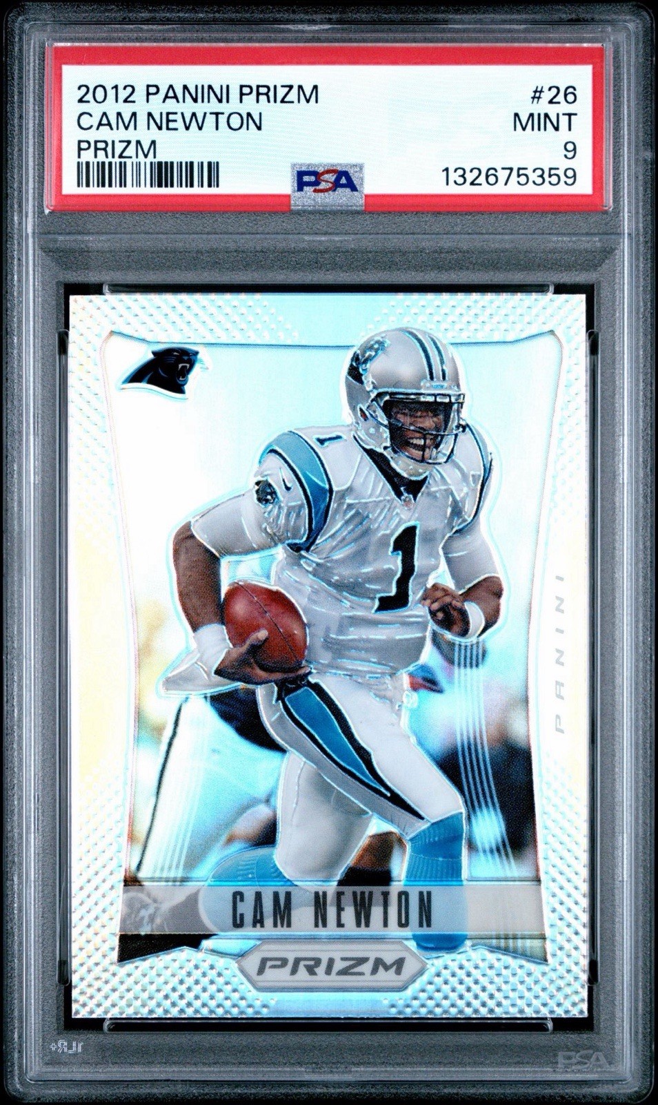 2012 Panini Prizm Cam Newton Silver Prizm #26 PSA 9 Panthers