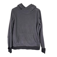LULULEMON Runaway Fleece Hoodie Womens 10 Gray Cowl Neck Pullover Herringbone